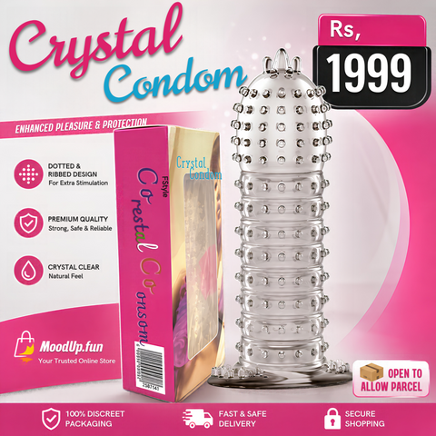 Crystal Dotted Silicone Condom washable and reusable adjustable size