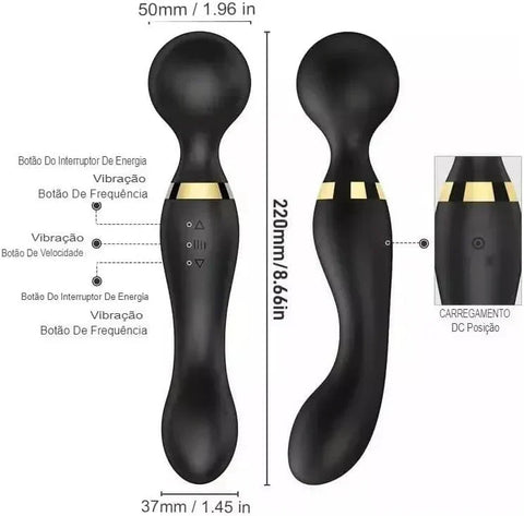 Double Ended 2-in-1 Wand Vibrator 🔥 | 20 Patterns | USB Rechargeable | جوڑوں کے لیے