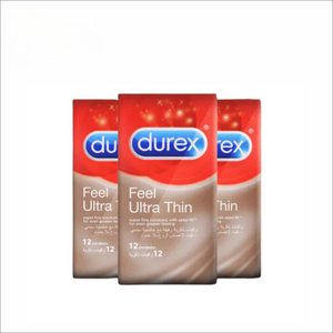 Durex Feel Ultra Thin Condoms 🔥 | Pack of 3×12 = 36 Condoms | قدرتی احساس | Value Bundle