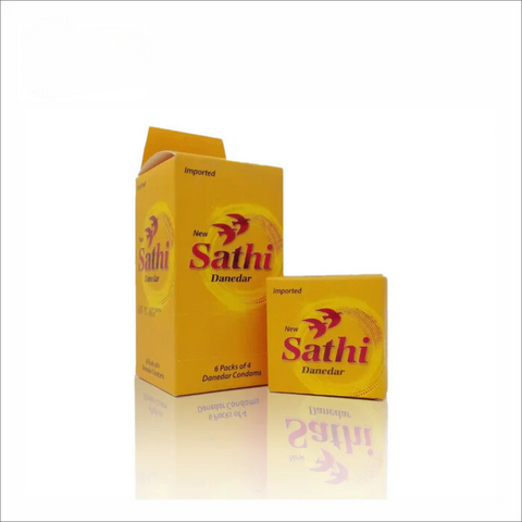 Sathi Danedar Dotted Condoms 🔥 | 6 Dispensers × 24s | WHO & ISO Approved | Discreet