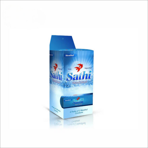 Sathi Menthol Dotted Condoms ❄️🔥 | 6 Dispensers × 18s | ٹھنڈی مست | WHO & ISO Approved