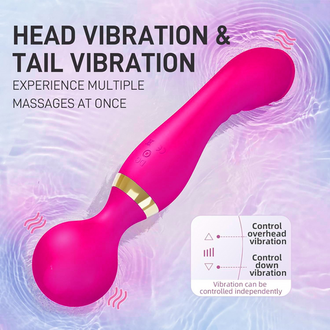 03-Double-Ended 2-in-1 Wand Vibrator ✨💜 Dual Pleasure & Ultimate Relaxation! 🔥💃In Stock