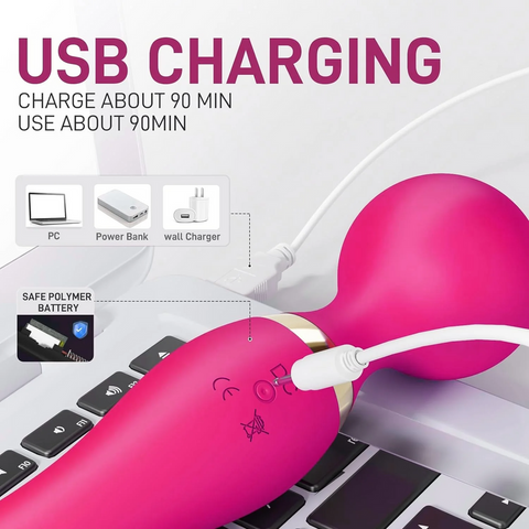 03-Double-Ended 2-in-1 Wand Vibrator ✨💜 Dual Pleasure & Ultimate Relaxation! 🔥💃In Stock