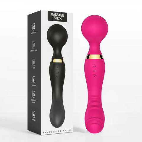 03-Double-Ended 2-in-1 Wand Vibrator ✨💜 Dual Pleasure & Ultimate Relaxation! 🔥💃In Stock