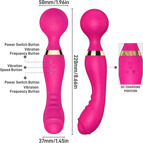 03-Double-Ended 2-in-1 Wand Vibrator ✨💜 Dual Pleasure & Ultimate Relaxation! 🔥💃In Stock
